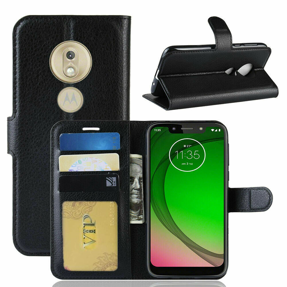 Leather Folio Wallet Case for Motorola Moto G7 Leather Folio Wallet Case for Motorola Moto G7